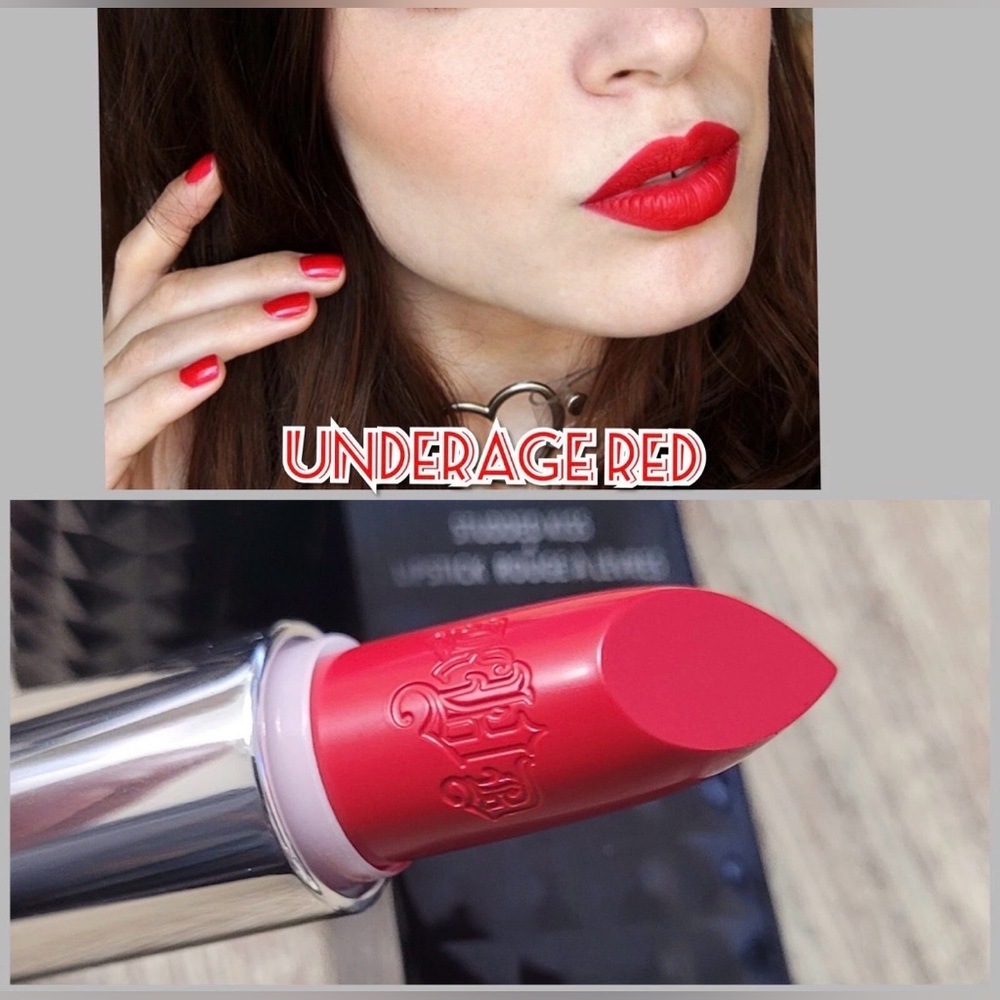 KVD BEAUTY Studded Kiss Crème Lip, *DISCONTINUED* HTF! Underage Red, Travel NWOB